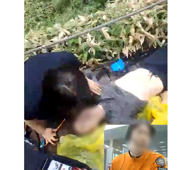 어제(7일) 한라산 관음사 코스 심정지 환자 원격 구급 현장 (제주소방안전본부 제공)