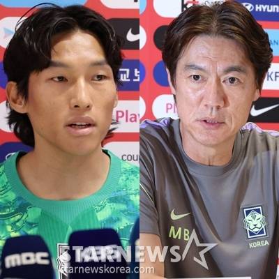 김승규(왼쪽)와 홍명보 대한민국 축구 국가대표팀 감독. /사진=김진경 대기자