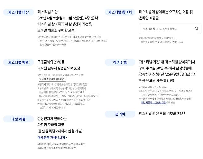 삼성전자 감사 페스티벌, 20% 온누리상품권 환급 ©삼성전자