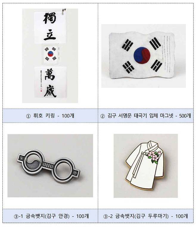 백범 김구 선생 탄신 150주년 기념 문화상품 사진.(국가보훈부 제공)