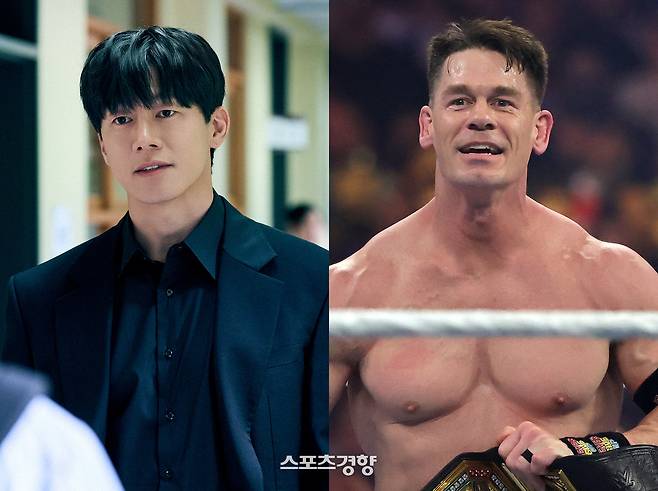 해외 시청자들이 ‘참교육’ 속 김무열(왼쪽)을 두고 “코리안 존 시나”라는 반응을 내놓고 있다. 넷플릭스 제공 및 게티이미지 코리아