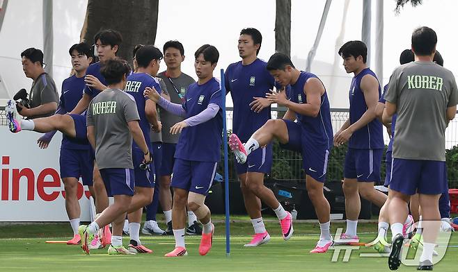 훈련 중인 홍명보호 선수들. 2026.6.11 ⓒ 뉴스1 임세영 기자