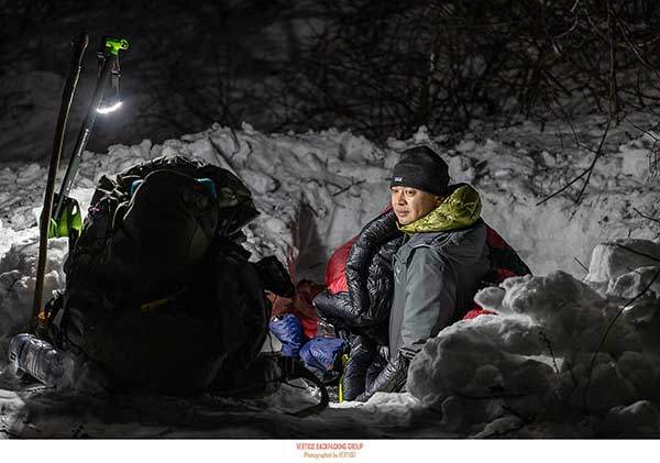 동계 강원도 비박. 영하 16℃의 날씨였다.