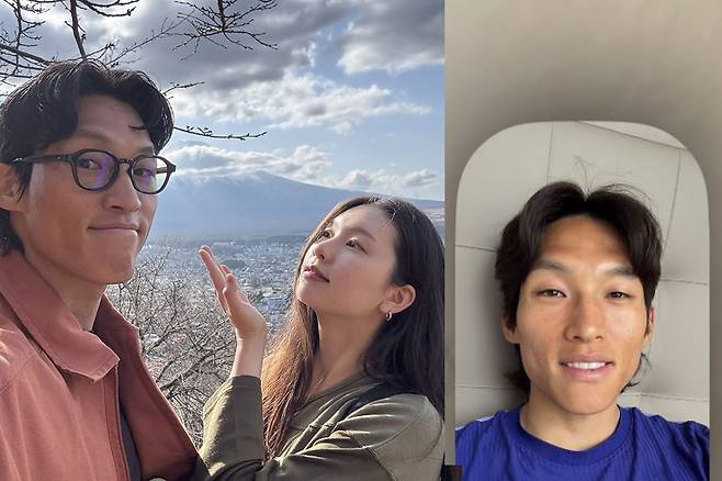 대한민국 축구대표팀 골키퍼 김승규(왼쪽)와 그의 아내인 모델 김진경. 사진 인스타그램 캡처