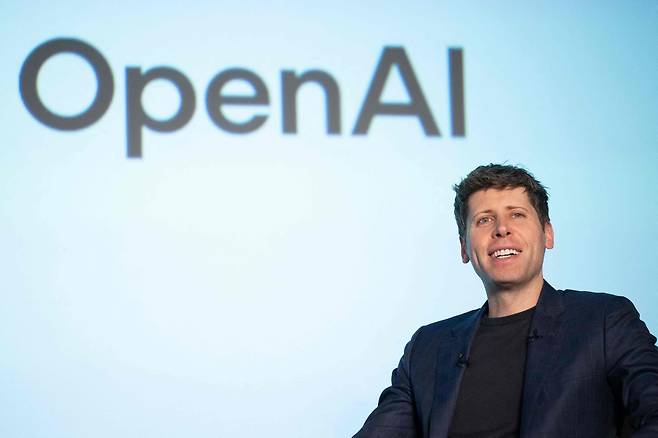 OpenAI CEO Sam Altman attends a talk session with SoftBank Chairman and CEO Masayoshi Son in Tokyo on Feb. 3, 2025. AFP/YONHAP