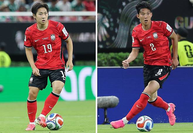 축구대표팀 이강인(왼쪽), 이한범. 뉴스1