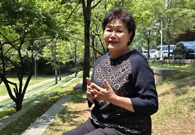 박에스더 아름다운동행 대표가 최근 서울 노원구 서울여자대학교 교정에서 여성들의 지도력 확산에 대해 이야기하고 있다.