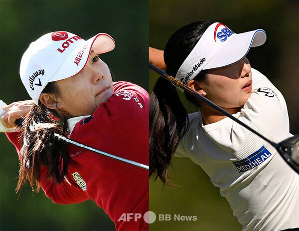 2026년 미국여자프로골프(LPGA) 투어 마이어 LPGA 클래식에 출전하는 루키 황유민, 이동은 프로. 사진제공=ⓒAFPBBNews = News1 (사진을 무단으로 사용하지 마십시오.)