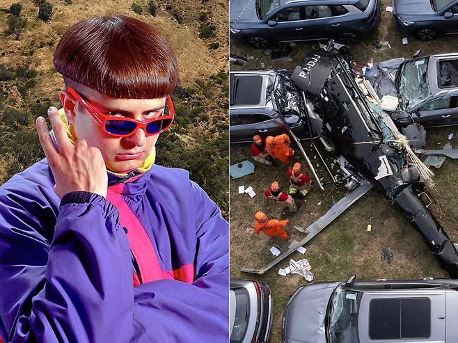 14일(현지시간) 오전 9시쯤 브라질에서 발생한 헬리콥터 충돌 사고로 미국의 가수 올리버 트리(왼쪽)가 사망했다. AFP=연합뉴스, 인스타그램 캡처