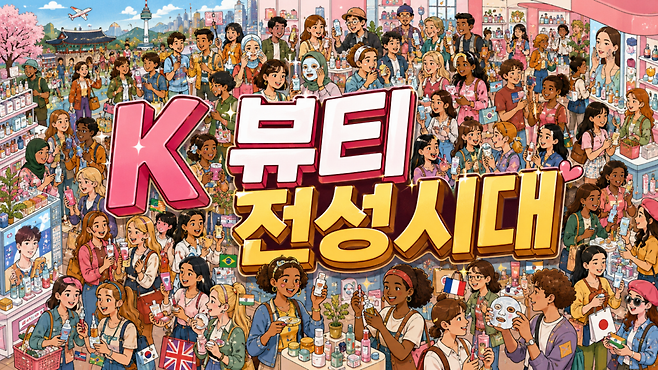 한국은 프랑스에 이어 세계 2위 화장품 수출국에 올랐다. 특히 일본과 미국에서는 일부 품목에서 프랑스를 제치고 점유율 1위를 달성하는 사례가 나오고 있다. 이는 K뷰티의 시장이 중국 중심에서 미국·유럽·일본·중동·남미로 다변화된 것과 흐름을 같이한다. (이미지=AI로 생성)