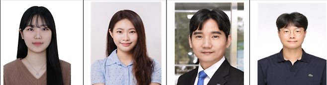 (왼쪽부터) 경북대 김진서 석사과정생, 카이스트 강채율 석사과정생, 홍승범 카이스트 교수, 오지민 경북대 교수