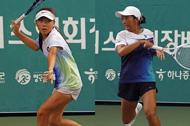 협회장배 12세부 여자단식 결승에서 격돌하는 손채린(왼쪽)과 문정윤(오른쪽)