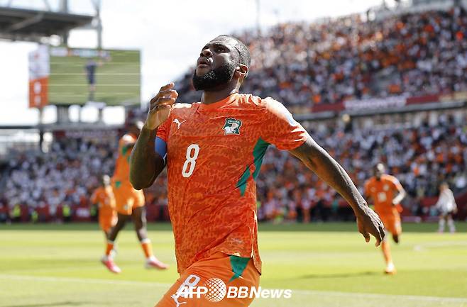 21일 캐나다 토론토 스타디움에서 열린 2026 FIFA 북중미 월드컵 조별리그 E조 2차전 독일전에서 선제골을 넣은 코트디부아르 프랑크 케시에. /AFPBBNews=뉴스1