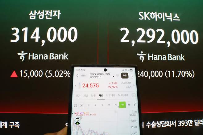 삼성전자와 SK하이닉스를 기초자산으로 하는 단일종목 레버리지 ETF(상장지수펀드)가 지난 5월 27일 상장됐다. 연합뉴스