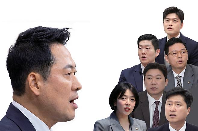 (왼쪽)국민의힘 장동혁 대표, 배현진 의원, 우재준 최고위원, 진종오 의원, 김재섭 의원, 박정훈 의원, 김용태 의원 ⓒ시사저널 이종현·박은숙·박정훈·연합뉴