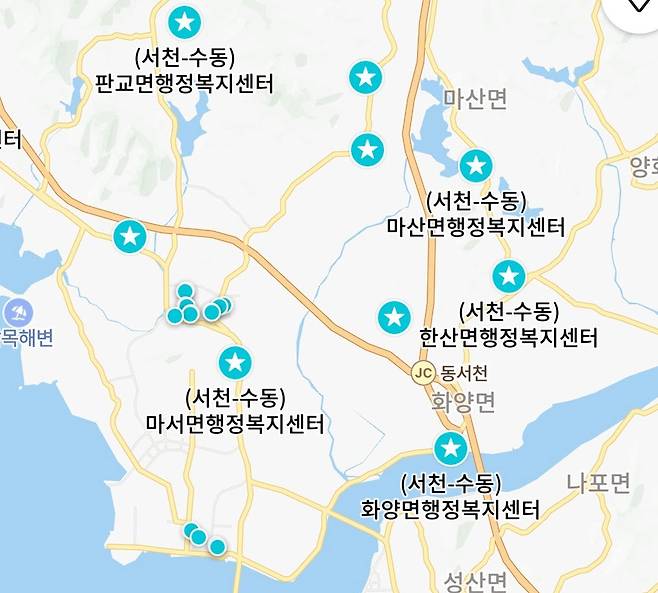 성평등부가 제공하는 모두의 생리대 지급기 예시. 누리집에 들어가면 해당 지도를 받을 수 있다. (사진=네이버 지도 캡처)