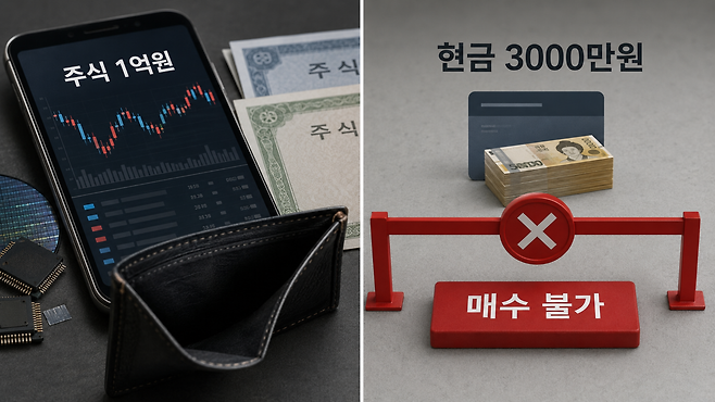 오는 31일부터 단일종목 레버리지 상품을 추가 매수하려면 주식 보유액과 관계없이 계좌에 현금 3000만원을 보유해야 한다. ChatGPT 생성 이미지