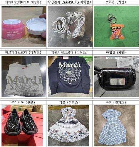 특별단속기간 지식재산권 침해 단속 물품