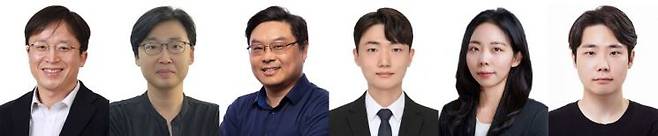 GIST-서울대-USC, 국제 공동연구팀 단체사진. (왼쪽부터) 장호원 서울대학교 재료공학과 교수, 이상한 GIST 신소재공학과 교수, 조슈아 양 서던캘리포니아대학교(USC) 전기·컴퓨터공학과 교수, 김영민 서울대학교 재료공학과 석박통합과정생, 이윤정 국민대학교 전자공학과 교수, 양지웅 GIST 신소재공학과 석박통합과정생. GIST 제공