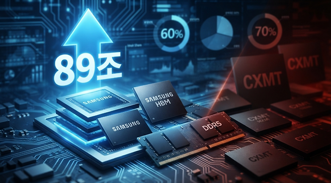 창신메모리가 글로벌 D램 시장 점유율에서 작년 3%에 그쳤으나 올해 1분기 기준 8%로 뛰어올랐다. (사진=생성형 AI)