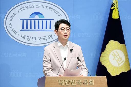 주진우 국민의힘 의원이 9일 여의도 국회 소통관에서 선거관리위원회의 시간대별 투표율 입력 관련 기자회견을 하고 있다. 뉴시스