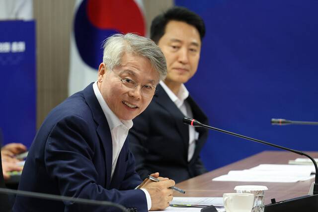 민형배 전남광주통합특별시장이 14일 서울 종로구 대한민국시도지사협의회에서 열린 제61차 대한민국시도지사협의회 정기총회에서 인사말을 하고 있다. 연합뉴스