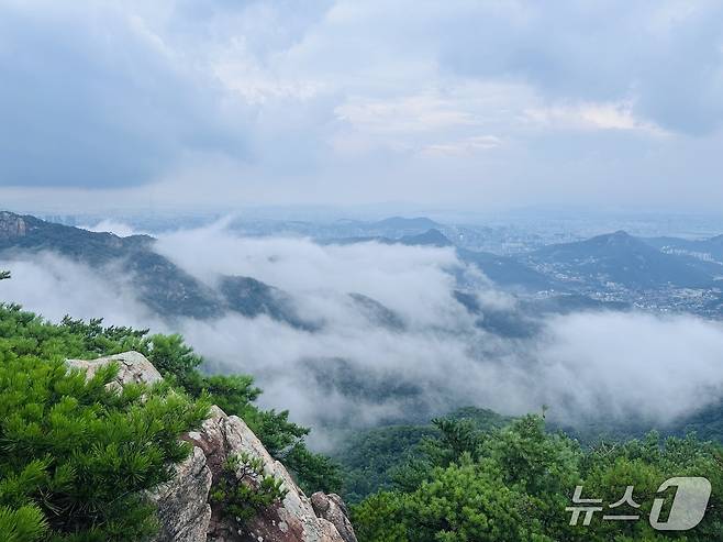 북한산 족두리봉 일대에서 본 풍경 2026.8.15 ⓒ 이상휼 기자
