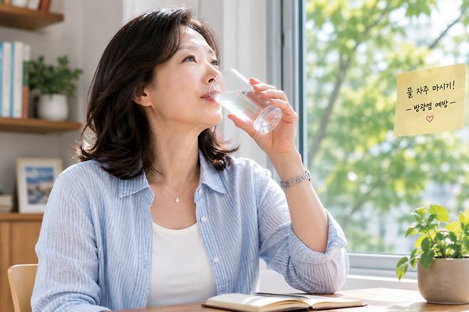 요로결석과 방광염을 예방하려면 평소 물을 충분히, 자주 마시는 것이 가장 중요하다. ⓒChatGPT 생성이미지
