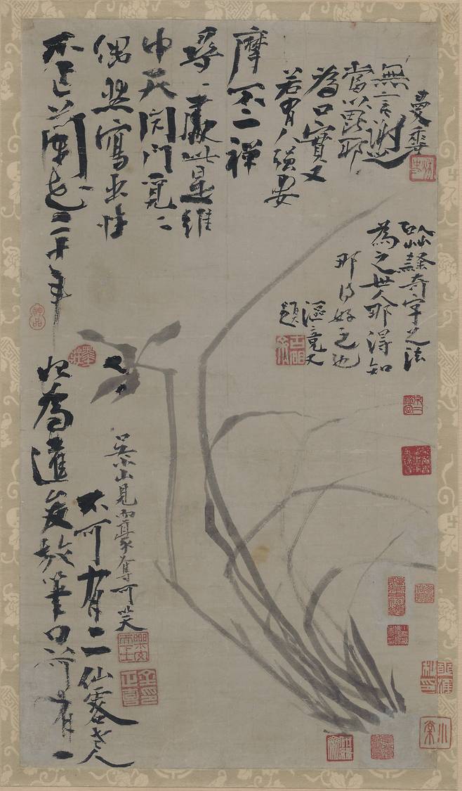 김정희 ‘불이선란도’(1852~1856), 종이에 먹, 보물, 2018년 손세기·손창근 기증. 국립중앙박물관 제공