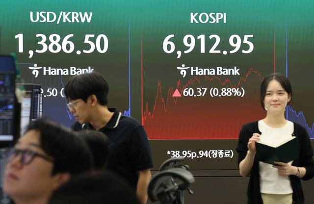 다시 6900선을 회복한 코스피. 연합뉴스