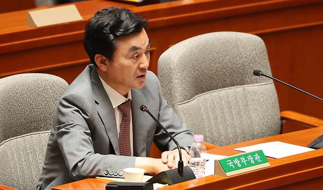 ▲ 안규백 국방부 장관이 31일 국회에서 열린 예산결산특별위원회 전체회의에서 의원 질의에 답변하고 있다. 연합뉴스