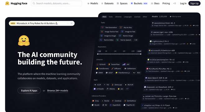 허깅페이스는 전 세계 인공지능(AI) 연구자와 개발자들이 AI 모델과 데이터를 공유하는 오픈소스 플랫폼이다. /사진= 허깅페이스 홈페이지 캡처
