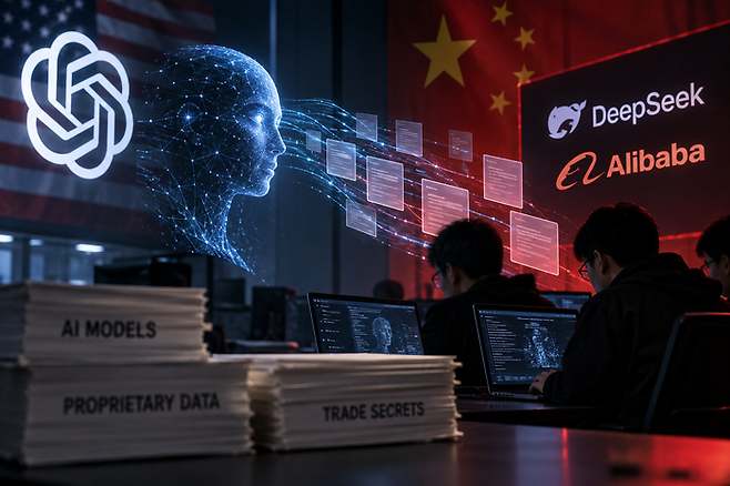 미국 정부가 중국 인공지능(AI) 기업들이 미국의 첨단 AI 모델을 상대로 ‘산업적 규모’의 기술 절도를 벌이고 있다고 공개적으로 경고했다. <챗GPT>