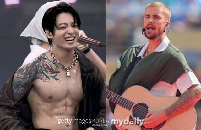 그룹 방탄소년단 멤버 정국의 상탈 무대 영상을 저스틴 비버가 리포스트했다. / 빌보드 소셜미디어 및 게티이미지코리아