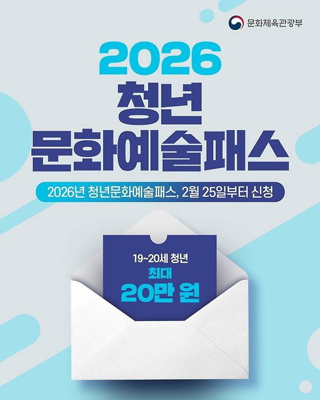 2026 청년문화예술패스 신청 안내 포스터 (문체부)