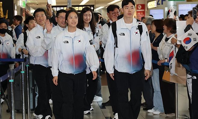일본 입성하는 아시안게임 선수단 본진 / 사진=연합뉴스