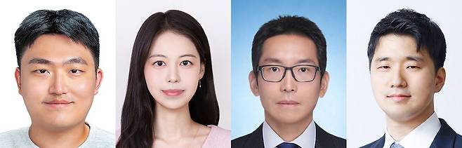 왼쪽부터 연세대학교 수학계산학부 피정훈·강다정 석사과정생, 신민우·윤경호 교수.