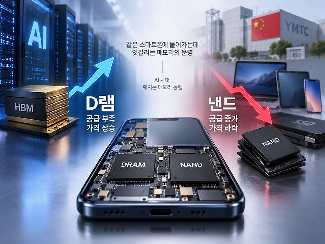 AI시대 엇갈리는 낸드와 D램 가격/챗GPT