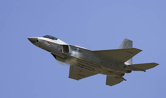 KF-21 시제기가 비행을 하고 있다. 세계일보 자료사진