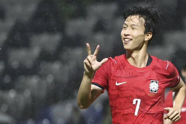 한국 축구대표팀의 엄지성. 연합뉴스