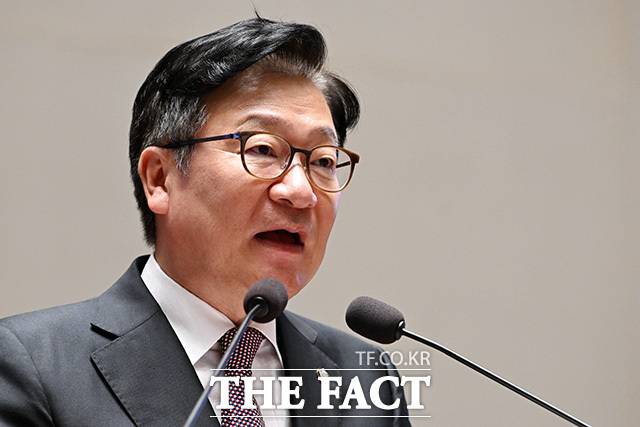 정점식 국민의힘 원내대표가 1일 오후 서울 여의도 국회에서 열린 의원총회에서 모두발언을 하고 있다./국회=남용희 기자