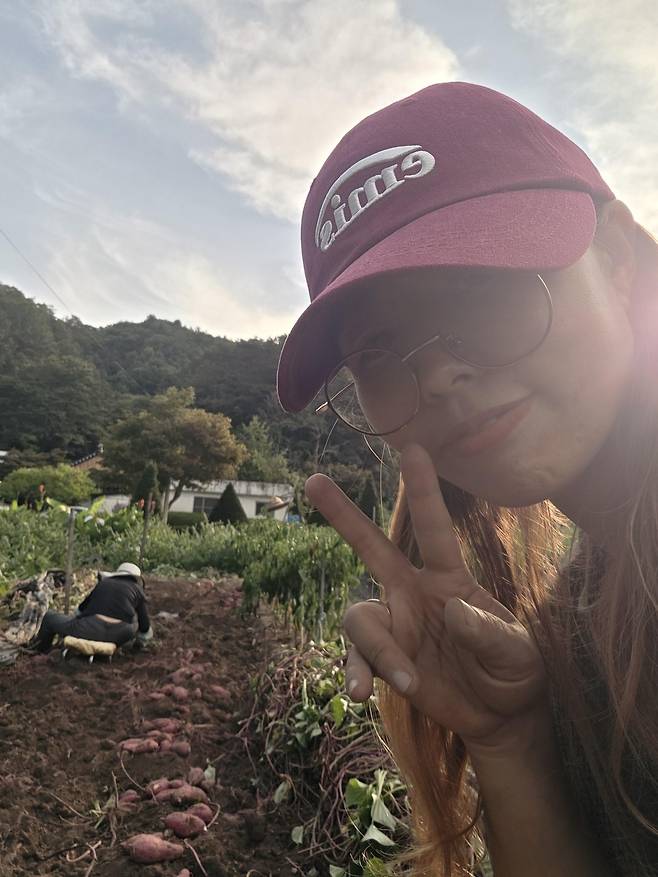 장진희 씨가 지난해 강원도가 주관한 영농 교육을 받는 현장에서 셀피를 찍었다. 장진희 씨 제공
