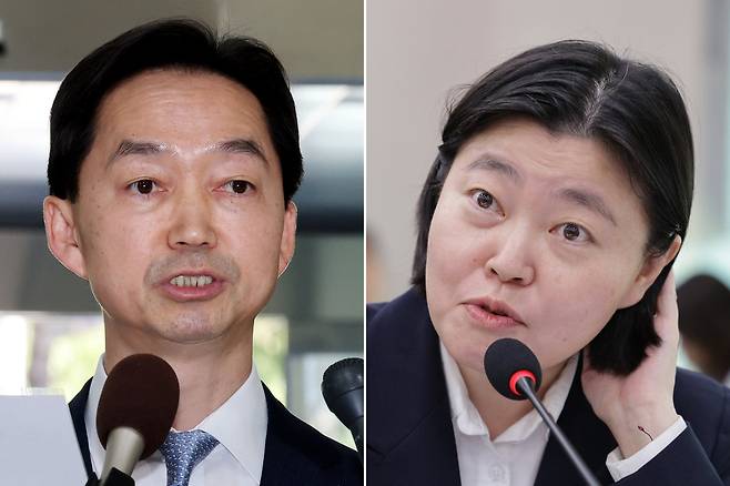 김지용(왼쪽) 중대범죄수사청장 후보자와 임은정 광주지방중대범죄수사청장.